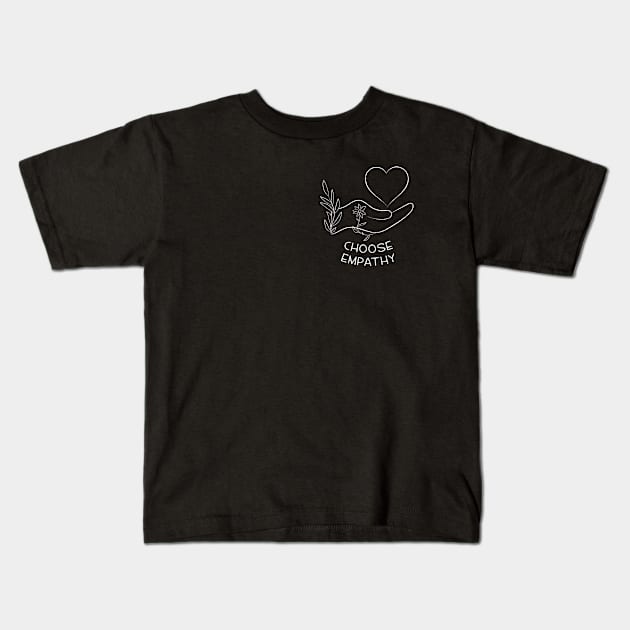 Choose Empathy | Line Art Design Kids T-Shirt by ilustraLiza